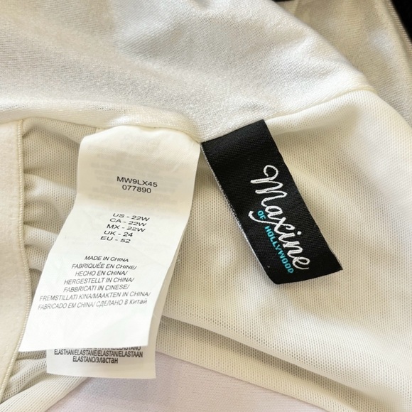 MAXINE OF HOLLYWOOD Women’s Black White Botanical Print Modest Swimsuit Size 22W - Picture 7 of 10